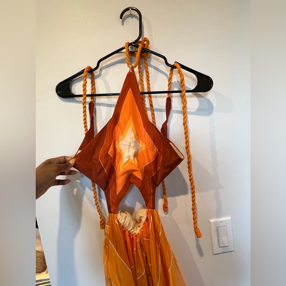 FARM RIO Gradient Stripes and Stars Cutout Halter Maxi Dress , Size S - Picture 5 of 7